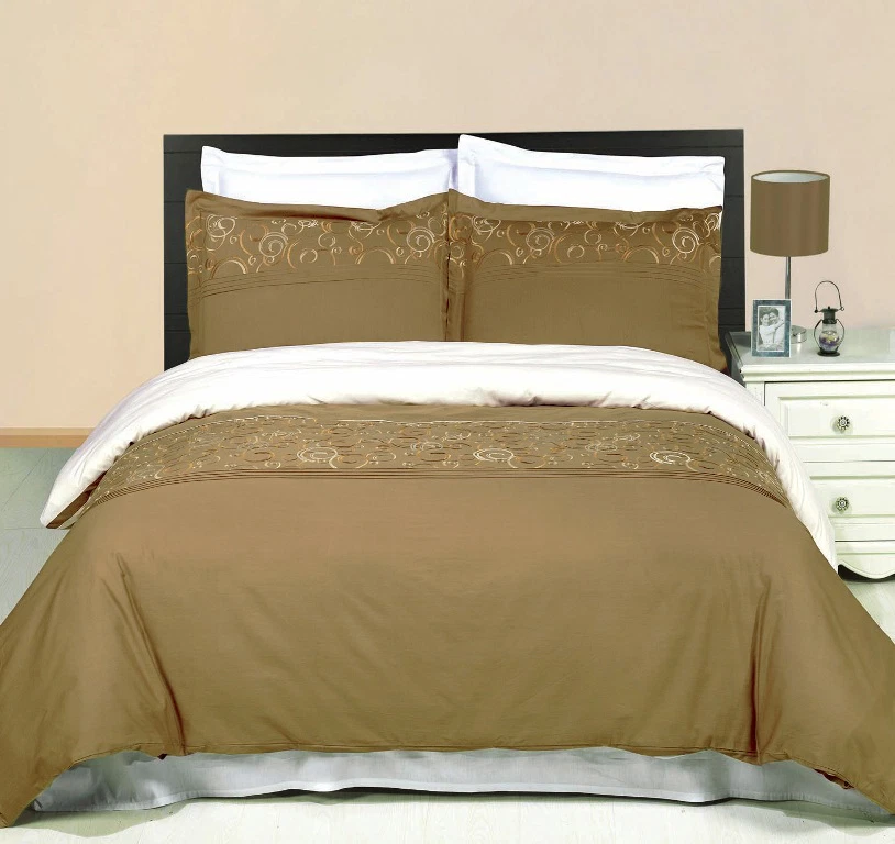 LUXURY EGYPTIAN BEDDING LUXURIOUS Geneva Embroidered 100% Egyptian Cotton Duvet Cover Sets - 2 Sizes