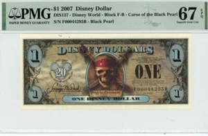 2007 $1 dólar Disney Curse of the Black Pearl PMG 67 EPQ (DIS137) - Imagen 1 de 2