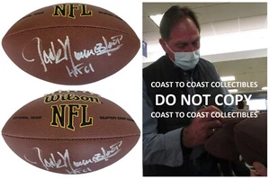 Jack Youngblood Los Angeles Rams firmato NFL football prova esatta certificato di autenticità autografato - Foto 1 di 3