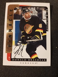 1998 DONALD BRASHEAR PINNACLE BE A PLAYER AUTOGRAPHED AUTO NHL CARD #181 CANUCKS - Picture 1 of 2