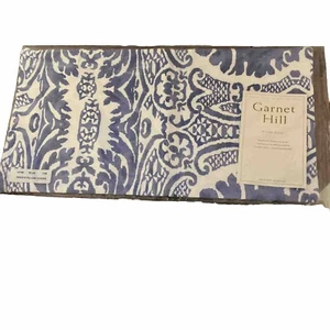 Neu mit Etikett Garnet Hill Kissenbezug "Triest" blau/weiß 11 Zoll x 22 Zoll 100 % Baumwolle - Bild 1 von 9