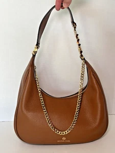 Bolso de Hombro Hobo Michael Kors Piper Grande Cuero Marrón Nuevo sin Etiquetas con Detalle de Cadena - Imagen 1 de 17