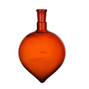 Frasco de vidrio en forma de pera ámbar 24/40 botella de ebullición marrón cristalería de laboratorio - Imagen 1 de 8