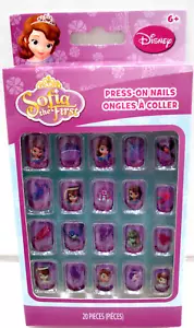 Disney Sofia the First Girls Beauty Press-On Faux Nails 20 Pieces Pack New - Picture 1 of 4