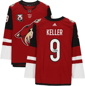 Clayton Keller Arizona Coyotes Signed Red Authentic Jersey & 25th Anniv Patch - Picture 1 of 5