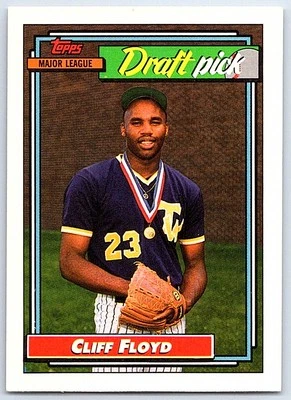 1992 Topps Cliff Floyd Rookie Montreal Expos #186 - Image 1 of 2