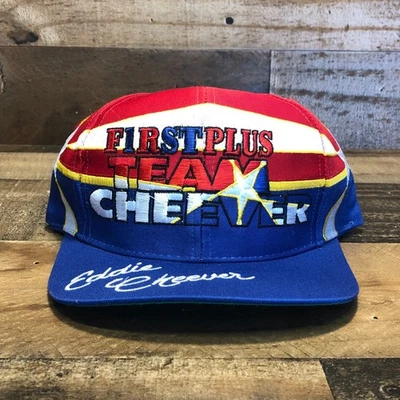 De Colección Eddie Cheever Sombrero Gorra Snapback Para Hombres Rojo Blanco Azul First Plus Años 90 - LEER Foto 1 de 4