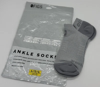Figs Women's Arch Tech Archtech Ankle Socks Grey Size L New in Package - Image 1 of 3