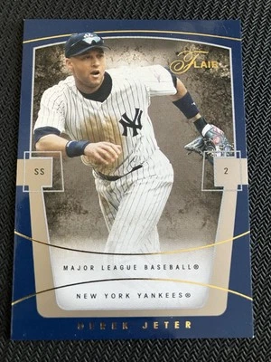 2004 Flair Derek Jeter Collection Row 1 /100 #59 Yankees HOF - Image 1 of 2
