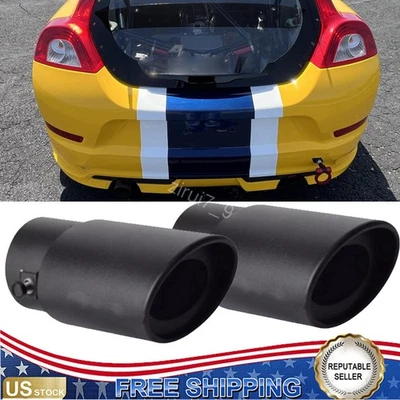 FOR 2011 Volvo C30 T5 2Pcs StainlessSteel Exhaust Pipe Tail Muffler TipChrome Foto 1 de 4