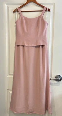 Vestido de noite Cameron Blake por Mon Cheri, tamanho 10, rosa empoeirado - Imagem 1 de 4