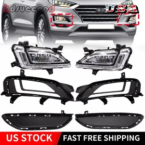 Front Bumper Lamp Fog Daytime Running Lights L & R for HYUNDAI Tucson 2019-2021 - Picture 1 of 18