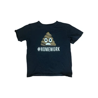 Camiseta Gráfica Children’s Place Boys Tamanho G (10/12) – Emoji Engraçado #Camiseta Homework - Imagem 1 de 3