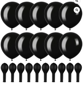 12" Black Balloons Pearlized Helium Quality - Pack of 72 - Amscan Party NEW - Picture 1 of 5