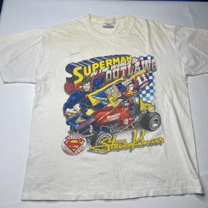 Vtg/distressed 1999 Steve Kinser “Superman” Autographed Size L Sprint Car Tshirt - Picture 1 of 13