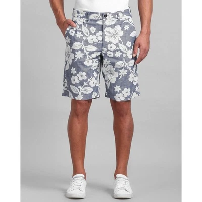 GAP Floral Print Blue & White Flat Front Chino Shorts 10" Casual Mens Size 38W - Image 1 of 4