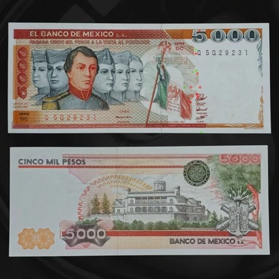 ​🇲🇽 Billete de 5000 Pesos de México 1982, Niños Héroes (Cadetes), Castillo de Chapultepec Foto 1 de 3
