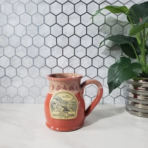 Deneen HandThrown Pottery Mug The Watchman Trail Zion National Park Adobe Orange - Picture 1 of 11