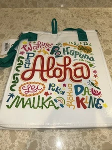 Foodland Hawaii Insulated Reusable Grocery Tote Bag, White ALOHA 13”x12”x8.5” - Picture 1 of 7