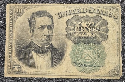 1874 10 Cents US Fractional Currency Fifth Issue Green Seal VG  - Image 1 of 4