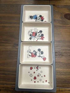 Disney Mickey Minnie Mouse Bambus Sandwich Serviertablett mit vier Schalen ECO - Bild 1 von 6