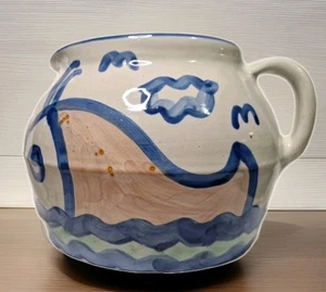 M A Hadley Pottery Large Whale Cookie Jar, Pitcher, Bean Pot, No Lid Heavy READ - Picture 1 of 12