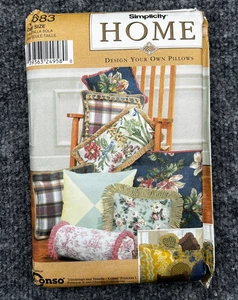 Simplicity 9683 HOME Pillow Pattern Design Your Own Cushions Fringe Trim Uncut - Picture 1 of 4