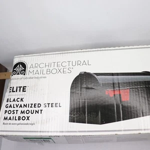 Gibraltar Elite Post-Mount Mailbox Black Steel Medium E1100BAM - Picture 1 of 4