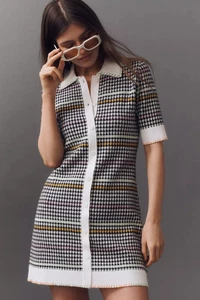 Anthropologie Maeve Sweater Shift Mini Dress Button Down Knit Size XXS NWT - Picture 1 of 4