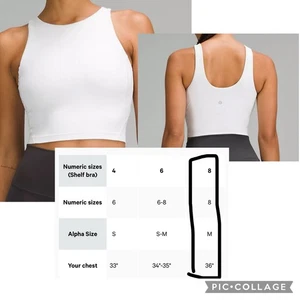 Lululemon Charuranga Sz 8 White Mesh Zip Built In Bra Top Racer Strap Top $68 - Picture 1 of 6