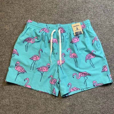 Chubbies XL "The Beach Retreats" Classic 5.5" Swim Trunks Blue Pink Flamingo NEW - Image 1 of 4