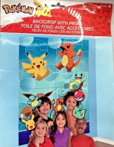 Pokemon Party City Core Nintendo Birthday Party Backdrop With Props New - Picture 1 of 2