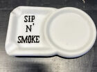 Vintage Sip N Smoke Ceramic Ashtray And Coaster 5 1/2? X 3 3/8?