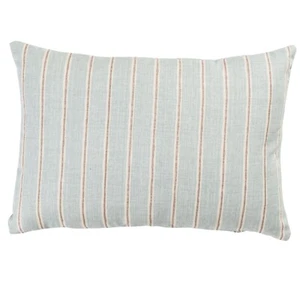 Cambridge Stripe Boudoir Cushion in Nautical Duck Egg Blue. 100% Cotton. 17x12" - Picture 1 of 3