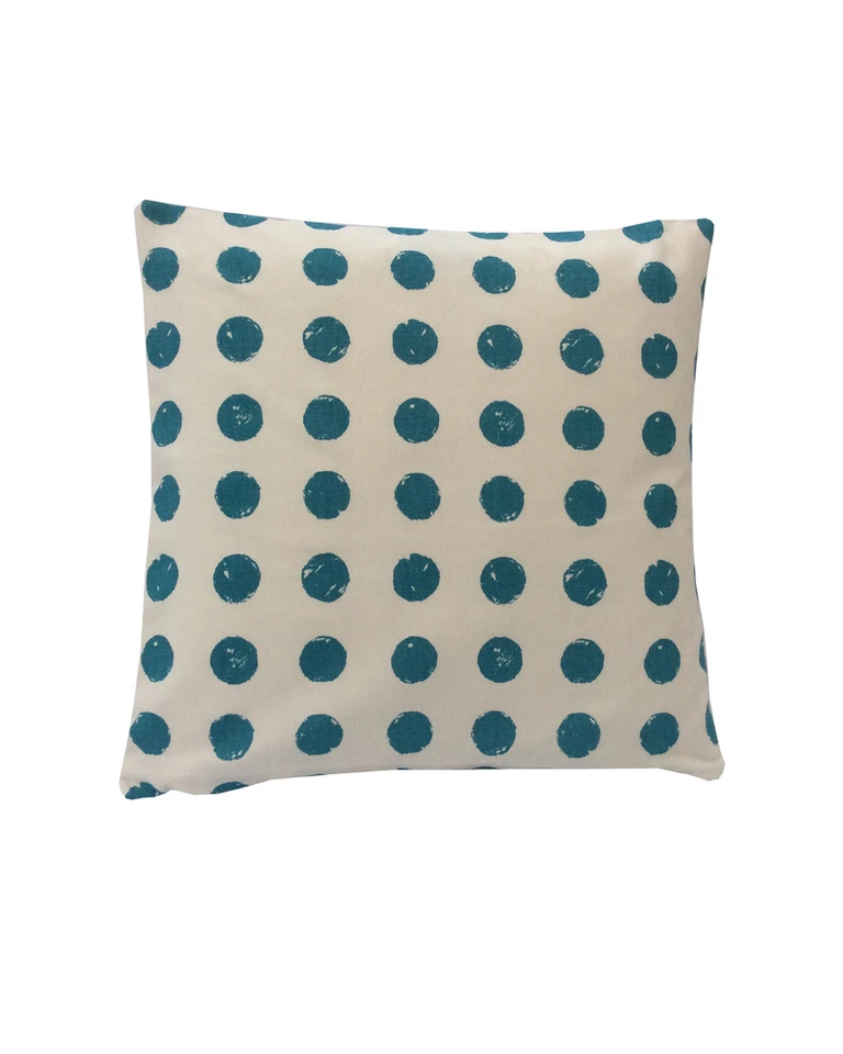 Cubiertas de cojín de dispersión de lunares geométricas de 16" blancas azules modernas hechas en el Reino Unido Foto 1 de 1