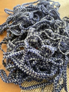Blue Textured -Cut Size #8 - 100% Wool Fabric for Rug Hooking - Picture 1 of 2