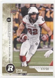 2018 Upper Deck CFL Gold #85 Greg Ellingson /50 - 🔴⚫️ Ottawa REDBLACKS - Bild 1 von 2