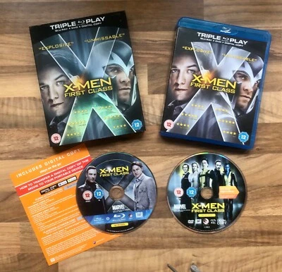 X-MEN: FIRST CLASS - TRIPLE PLAY BLURAY + DVD + DIGITAL COPY INC OUTER SLIP CASE - Image 1 of 4