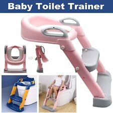 Potty Training Toilet With Step Stool Ladder Soft Seat Chair For Toddlers & Kids
