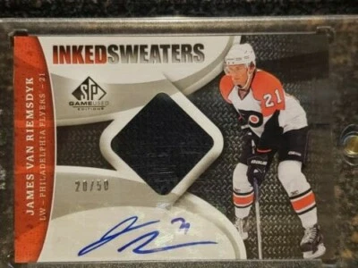 2009-10 SP Game Used JAMES VAN RIEMSDYK Inked Sweaters 20/50 Philadelphia Flyers - Image 1 of 2
