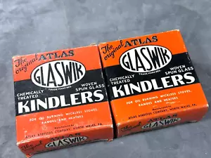 2 Kindlers Atlas GLASWIK vintage y cajas originales, 1"W y 1 3/8"W - Imagen 1 de 7