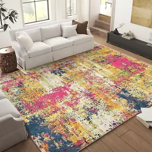Modern Abstract Rug 9X12 Area Rug Large Living Room Rug, Non Slip Washable Bedro - Picture 1 of 8