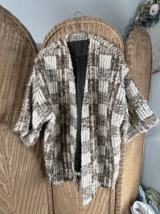 Vintage Damen Wolle Strickjacke Mantel Wolle Garn Lappen groß - Bild 1 von 6