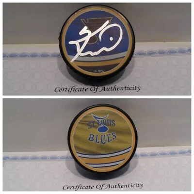 Disco retro reverso certificado de autenticidad firmado por Keith Tkachuk autografiado St Louis Blues Puck Foto 1 de 3