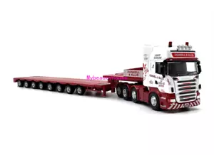 1:76 Scania R580 modellino camion rimorchio multiasse basso carico auto metallo pressofuso - Foto 1 di 17