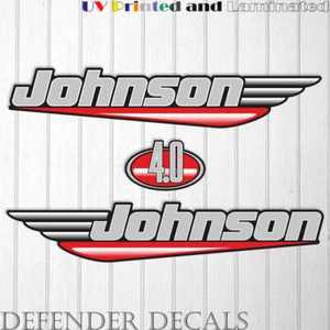Johnson 4.0 HP Two Stroke outboard engine decal sticker set kit reproduction - Picture 1 of 2