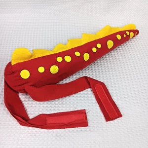Child's Play Tag Plush Dinosaur Tail 21" Red Yellow Hook Loop Belt Strap - Picture 1 of 7