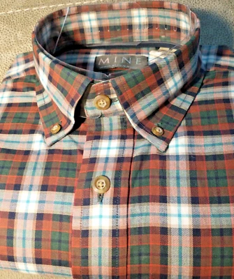 NWT MINE Men's Size Medium Long Sleeve Button Down Shirt Fancy Jacquard Checks L - Image 1 of 4