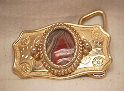 Metal Belt Buckle Inlayed Stone Raised 3D Design - Изображение 1 из 2