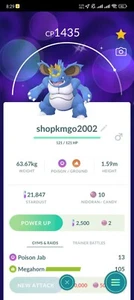 Pokémon Trade Go - Shiny Nidoking mit Krone - Mini P T C - Bild 1 von 1